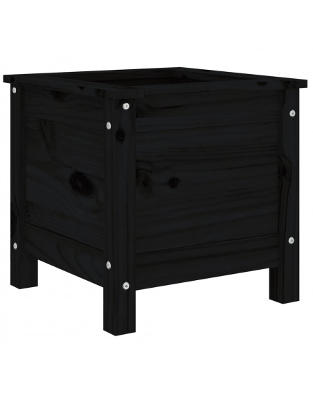 Fioriera da Giardino Nera 40x40x39 cm Legno Massello di Pino
