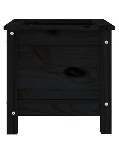 Fioriera da Giardino Nera 40x40x39 cm Legno Massello di Pino