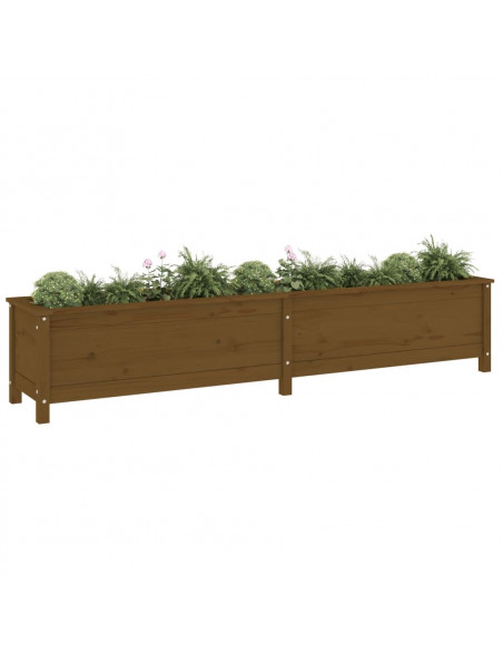 Fioriera Rialzata da Giardino Miele 199,5x40x39cm Massello Pino