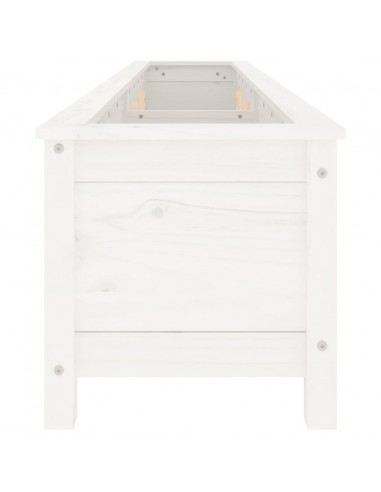 Fioriera Rialzata Giardino Bianca 199,5x40x39 cm Massello Pino