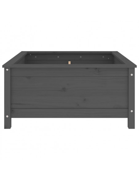 Fioriera da Giardino Grigia 82,5x82,5x39cm Legno Massello Pino