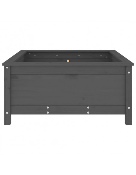 Fioriera da Giardino Grigia 82,5x82,5x39cm Legno Massello Pino