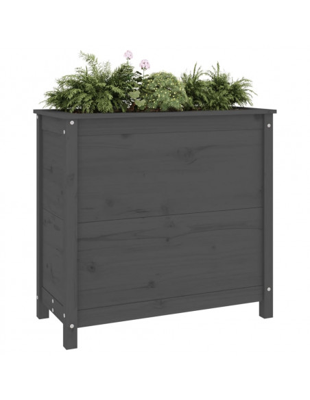 Fioriera da Giardino Grigia 82,5x40x78cm Legno Massello di Pino