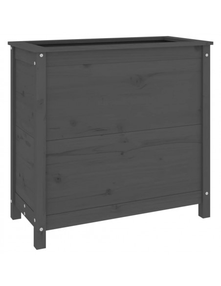 Fioriera da Giardino Grigia 82,5x40x78cm Legno Massello di Pino