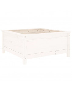 Fioriera da Giardino Bianca 82,5x82,5x39cm Legno Massello Pino 2