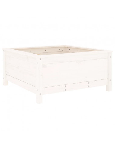 Fioriera da Giardino Bianca 82,5x82,5x39cm Legno Massello Pino