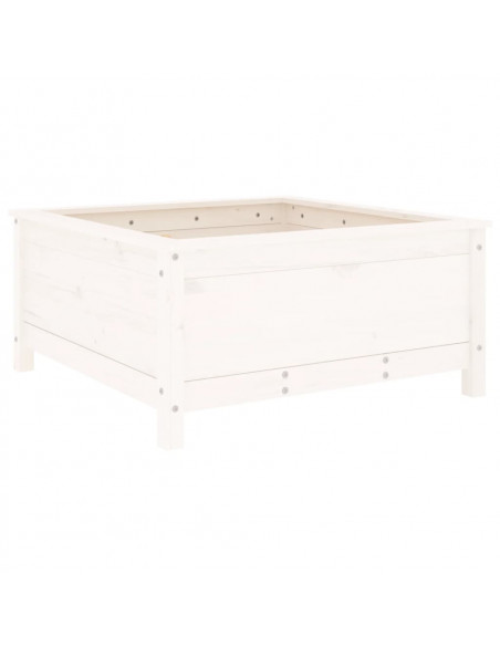 Fioriera da Giardino Bianca 82,5x82,5x39cm Legno Massello Pino