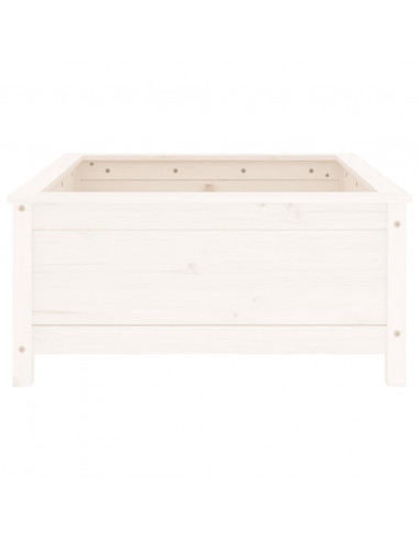 Fioriera da Giardino Bianca 82,5x82,5x39cm Legno Massello Pino