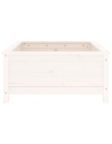Fioriera da Giardino Bianca 82,5x82,5x39cm Legno Massello Pino