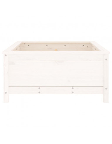 Fioriera da Giardino Bianca 82,5x82,5x39cm Legno Massello Pino