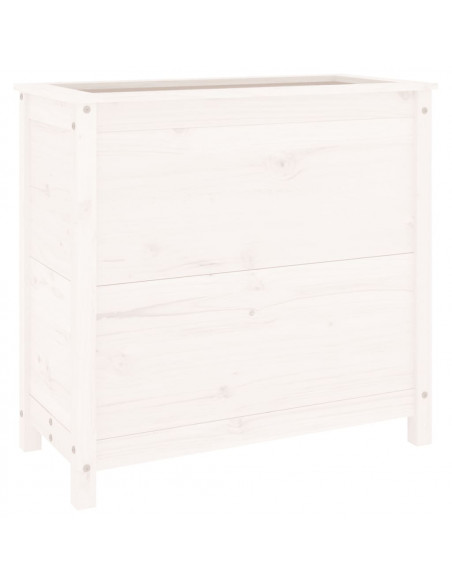 Fioriera da Giardino Bianca 82,5x40x78cm Legno Massello di Pino