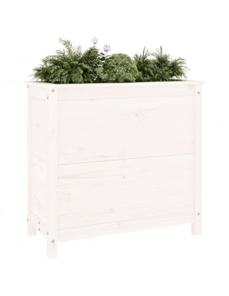 Fioriera da Giardino Bianca 82,5x40x78cm Legno Massello di Pino