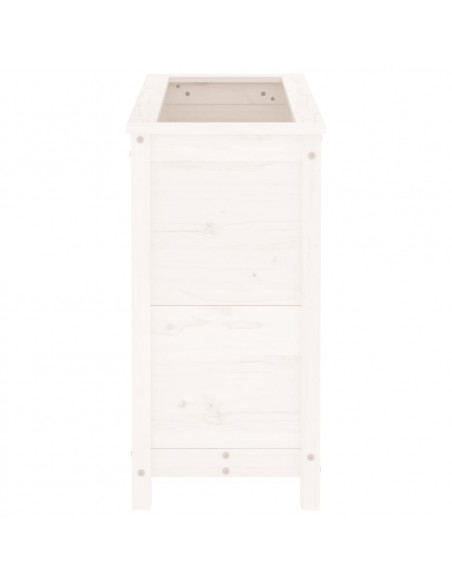 Fioriera da Giardino Bianca 82,5x40x78cm Legno Massello di Pino