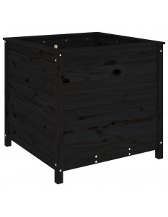 Fioriera da Giardino Nera 82,5x82,5x78cm Legno Massello di Pino 2