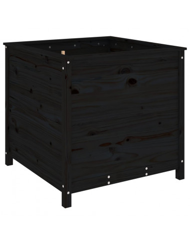 Fioriera da Giardino Nera 82,5x82,5x78cm Legno Massello di Pino