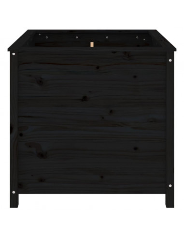 Fioriera da Giardino Nera 82,5x82,5x78cm Legno Massello di Pino