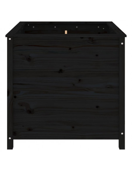 Fioriera da Giardino Nera 82,5x82,5x78cm Legno Massello di Pino
