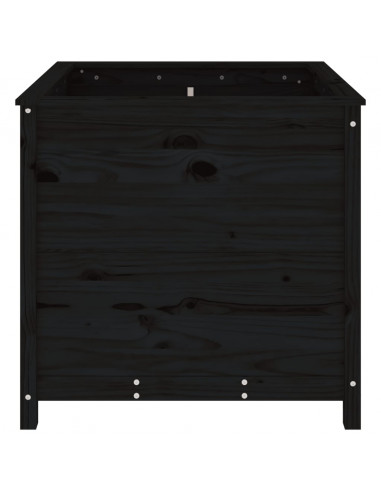 Fioriera da Giardino Nera 82,5x82,5x78cm Legno Massello di Pino