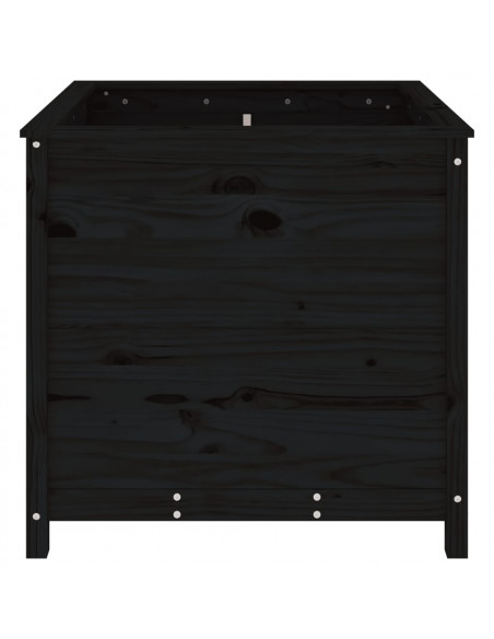 Fioriera da Giardino Nera 82,5x82,5x78cm Legno Massello di Pino