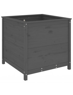 Fioriera da Giardino Grigia 82,5x82,5x78cm Legno Massello Pino 2