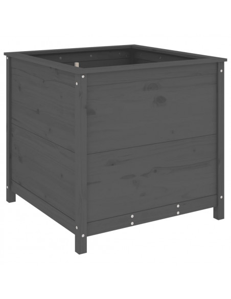 Fioriera da Giardino Grigia 82,5x82,5x78cm Legno Massello Pino