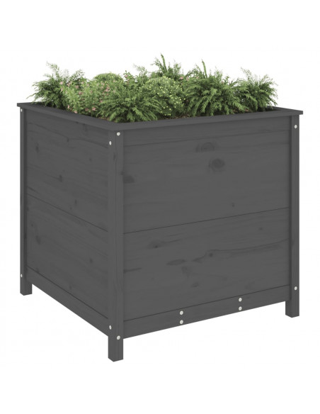 Fioriera da Giardino Grigia 82,5x82,5x78cm Legno Massello Pino