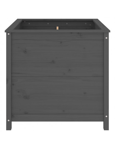 Fioriera da Giardino Grigia 82,5x82,5x78cm Legno Massello Pino