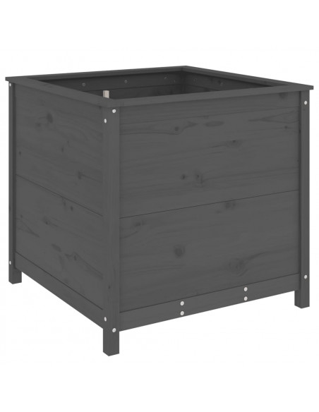 Fioriera da Giardino Grigia 82,5x82,5x78cm Legno Massello Pino