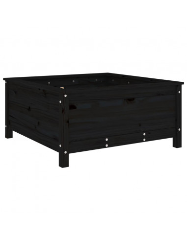 Fioriera da Giardino Nera 82,5x82,5x39cm Legno Massello di Pino
