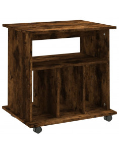 Armadietto con Ruote Rovere Fumo 60x45x60 cm Legno Multistrato 2