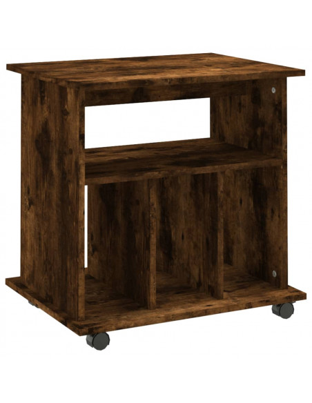 Armadietto con Ruote Rovere Fumo 60x45x60 cm Legno Multistrato