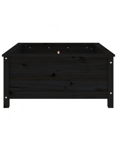 Fioriera da Giardino Nera 82,5x82,5x39cm Legno Massello di Pino