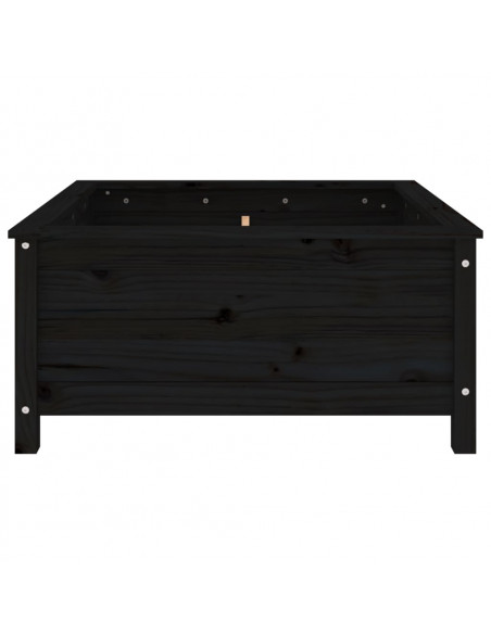 Fioriera da Giardino Nera 82,5x82,5x39cm Legno Massello di Pino