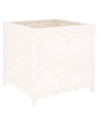 Fioriera da Giardino Bianca 82,5x82,5x78cm Legno Massello Pino