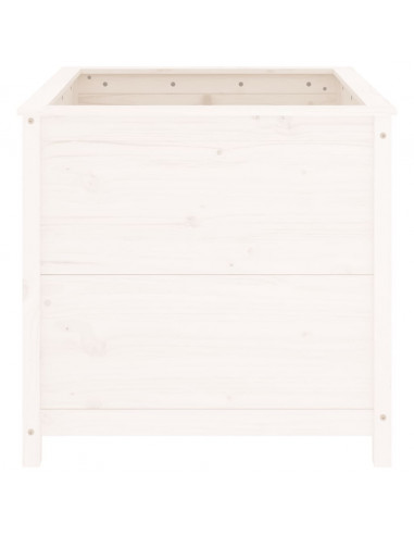 Fioriera da Giardino Bianca 82,5x82,5x78cm Legno Massello Pino