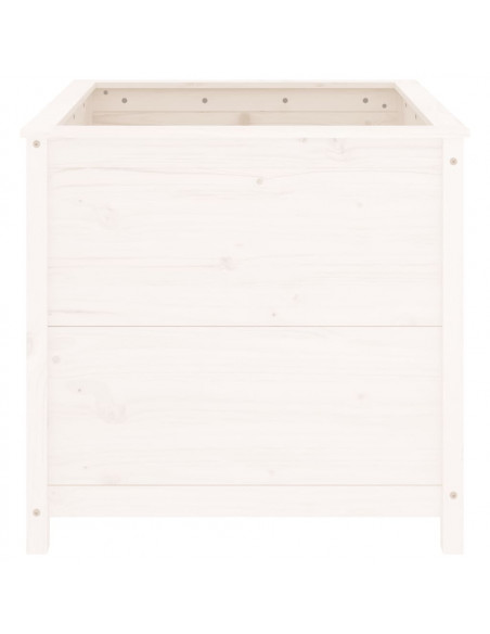 Fioriera da Giardino Bianca 82,5x82,5x78cm Legno Massello Pino
