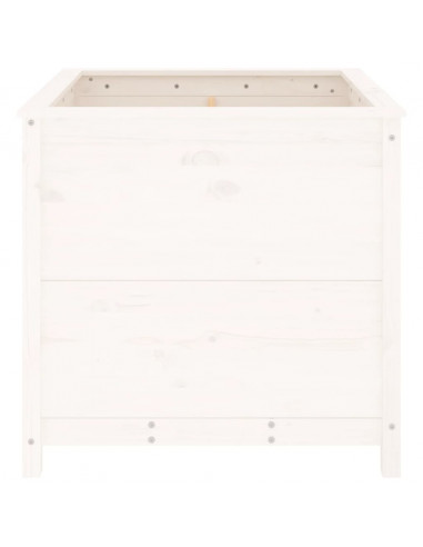 Fioriera da Giardino Bianca 82,5x82,5x78cm Legno Massello Pino