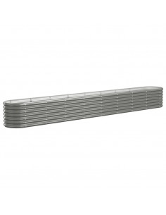 Letto Giardino Acciaio Verniciato a Polvere 332x40x36 cm Grigio 2