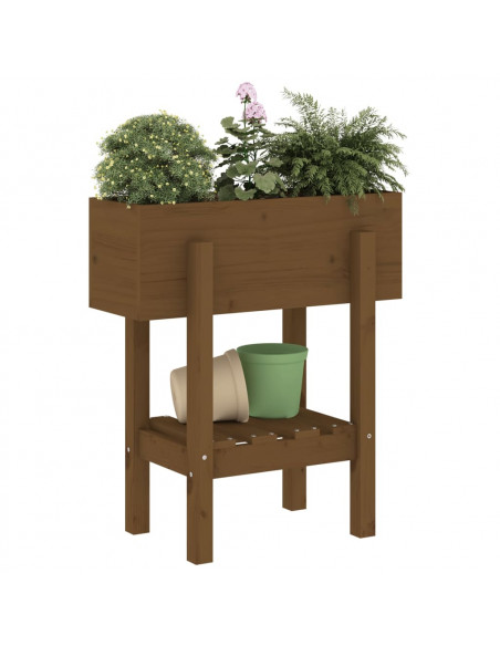 Fioriera da Giardino Miele 62x50x69 cm Legno Massello di Pino