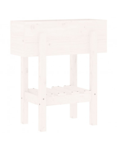 Fioriera da Giardino Bianca 62x30x69 cm Legno Massello di Pino