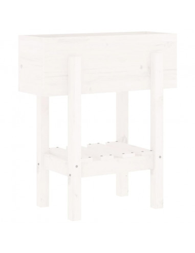 Fioriera da Giardino Bianca 62x30x69 cm Legno Massello di Pino