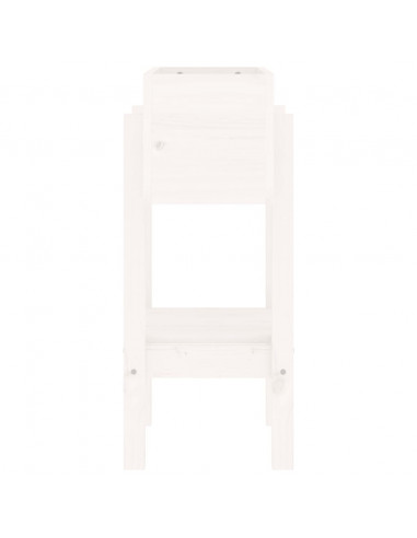 Fioriera da Giardino Bianca 62x30x69 cm Legno Massello di Pino
