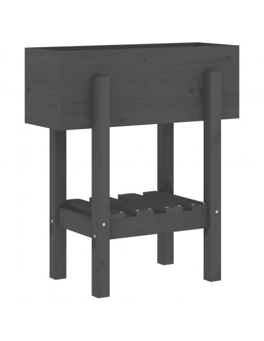 Fioriera da Giardino Grigia 62x30x69 cm Legno Massello di Pino