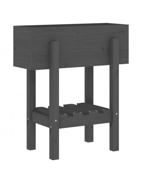 Fioriera da Giardino Grigia 62x30x69 cm Legno Massello di Pino
