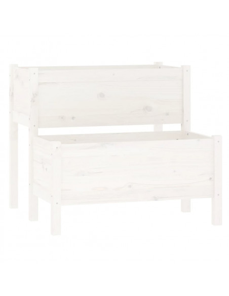 Fioriera Bianca 84,5x84x75 cm in Legno Massello di Pino