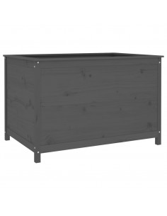 Fioriera Rialzata Giardino Grigia 119,5x82,5x78cm Massello Pino 2