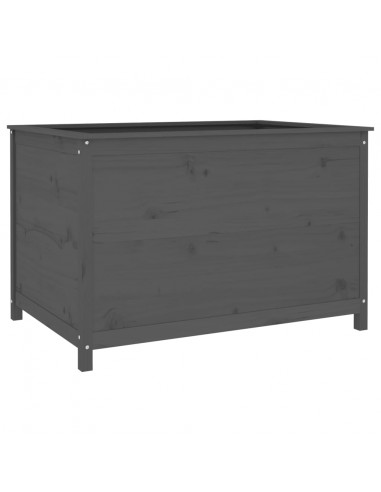 Fioriera Rialzata Giardino Grigia 119,5x82,5x78cm Massello Pino