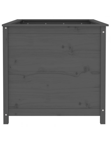 Fioriera Rialzata Giardino Grigia 119,5x82,5x78cm Massello Pino