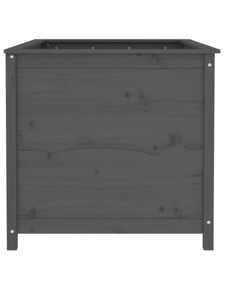 Fioriera Rialzata Giardino Grigia 119,5x82,5x78cm Massello Pino