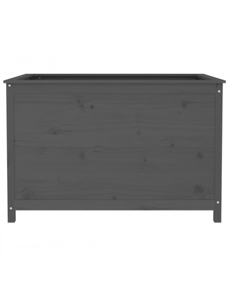 Fioriera Rialzata Giardino Grigia 119,5x82,5x78cm Massello Pino